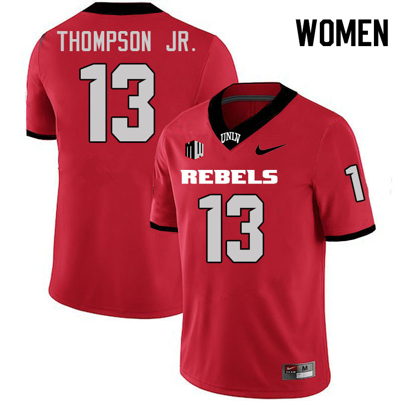 Women #13 Corey Thompson Jr. UNLV Rebels College Football Jerseys Stitched-Scarlet Women #13 Corey Thompson Jr. UNLV Rebels College Football Jerseys Stitched-Scarlet